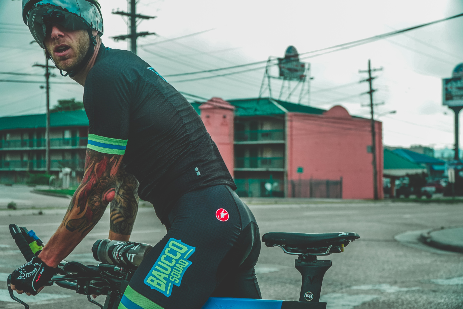 Cyclist on a city street