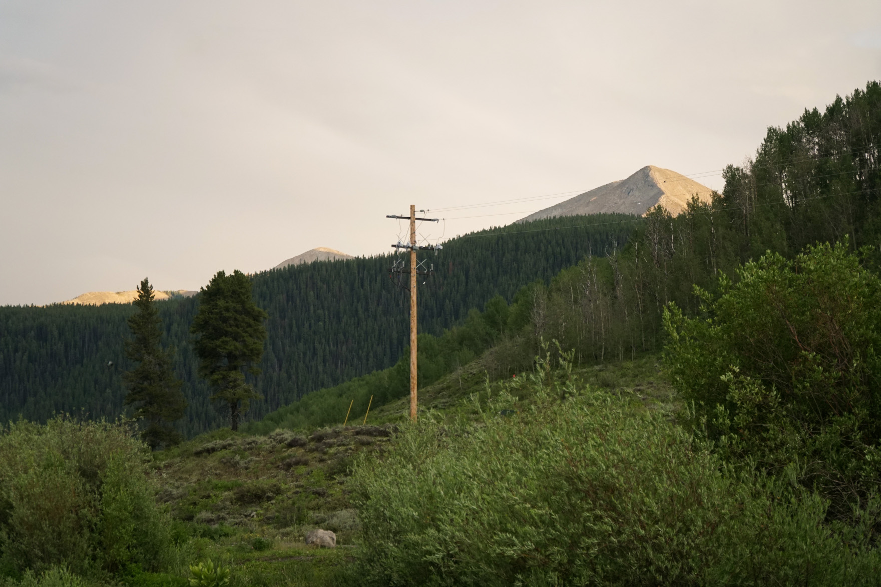 Powerlines on the side of a mountain